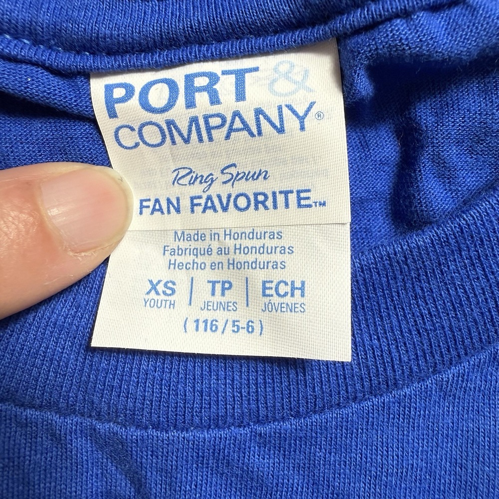 Port & Company Youth Field Day Blue Team Graphic Tee Royal Blue Size XS 4/5 - Picture 3 of 8